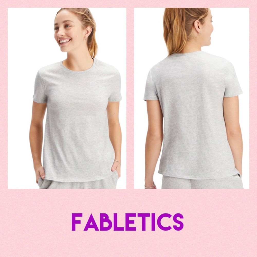 👚NWT FABLETICS 100% Cotton Jersey Short Sleeve Tee Grey Small👚